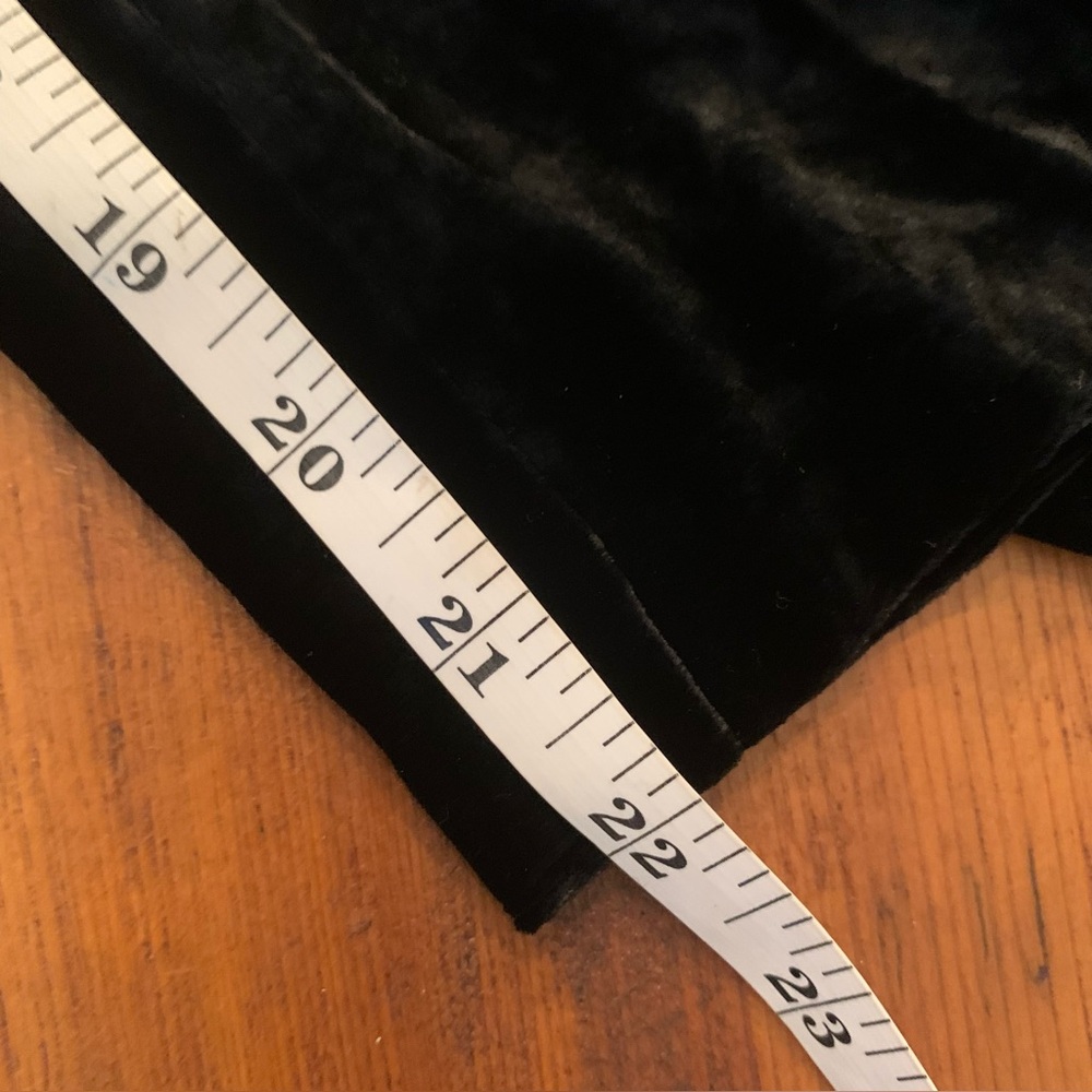 Love Johnny Was Black Velvet Silk Blend Wide Leg Pull On Gauchos Sz L - Picture 9 of 9